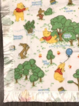 Vintage Disney Winnie The Pooh Balloons Baby Blanket