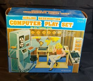 Vintage Sears Airline Reservation Computer Play Set: Barbie Size Extremely Rare