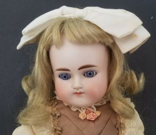 Antique Shoulder Turned Head Doll Pouty,  Closed Mouth German Bisque Abg C.  1885