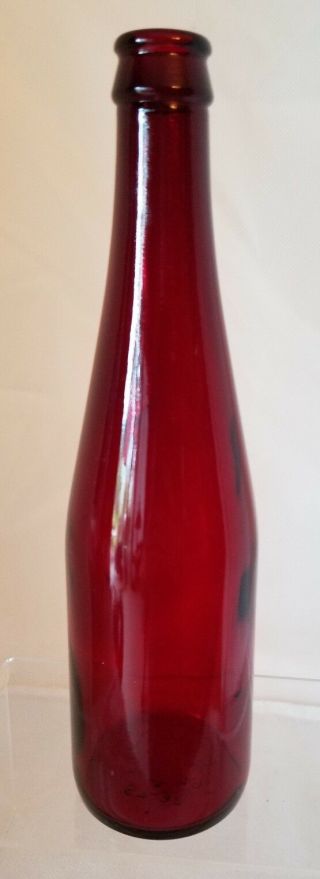 Vintage Anchor Hocking Royal Ruby Red Glass Tall Schlitz Beer Bottle - 67 - 37 Exc