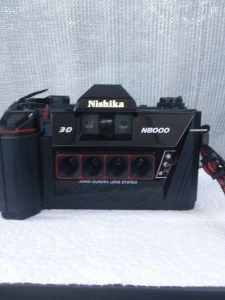 Vintage Nishika N8000 3 - D Film Camera With case 3