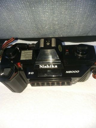 Vintage Nishika N8000 3 - D Film Camera With case 4