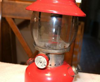 1958 Vintage Red Coleman Model 200A Single Mantle Lantern 3