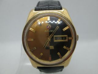 Vintage Rado Daynight Daydate Goldplated Automatic Mens Watch