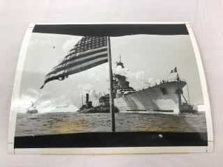 Wwii Ww2 Us U.  S.  Press Release Photo,  A6,  French Battleship Richelieu,  War