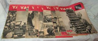 Group Of Nine Yank Magazines From World War Ii Era,  Great Photos