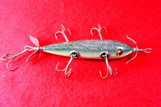 Vintage South Bend 5 Hook Minnow Fishing Lure Glass Eyes S/b Stamped Props