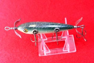 Vintage South Bend 5 Hook Minnow Fishing Lure Glass Eyes S/B Stamped Props 4