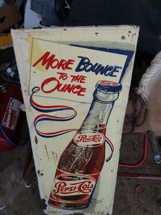 Large Vintage 1950 ' s Pepsi Cola Soda Pop Gas Station 48 