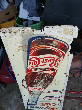 Large Vintage 1950 ' s Pepsi Cola Soda Pop Gas Station 48 