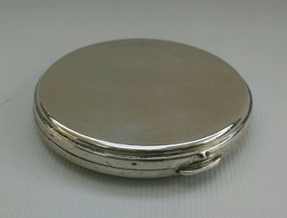 Vtg Plat - Mex S.  A 925 Solid Sterling Silver Ladies Vanity Mirror Compact Mexico