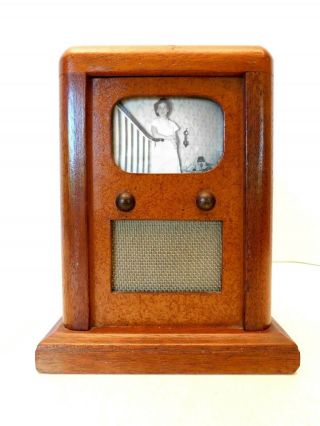Vintage 1950s Wood Bank Old Antique Radio Television Advertising L@@k