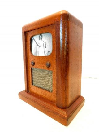 VINTAGE 1950s WOOD BANK OLD ANTIQUE RADIO TELEVISION ADVERTISING L@@K 3