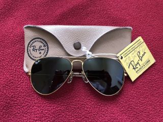 Vintage Bausch & Lomb B&l Rayban Green Sunglasses 58 Mm