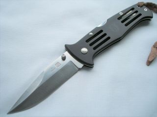 Vintage Al Mar Sere Attack Ii (m),  Black Alumite Aluminum Grip Knife.