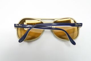 Ray Ban Vintage B&L Powderhorn Sunglasses FRAMES ' 70s Aviator Blue White A103 8
