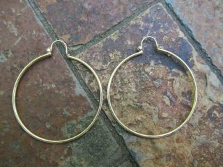 Vintage 14k Yellow Gold Large Hoop Earrings,  5.  9 Gtw
