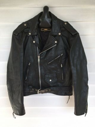 Vintage 90 ' s Painted CINDY CRAWFORD Motorcycle Leather Jacket Size 44 2