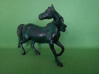 Vintage Cast Metal Horse Borse Bronze Copper 9 " 2b 3oz