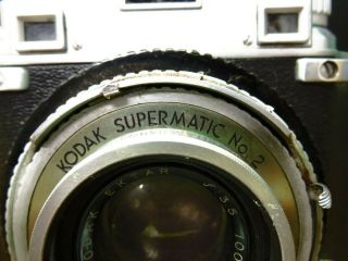 Vintage Kodak Medalist Supermatic No 2 35mm Camera In Leather Case 100mm Lens VG 2