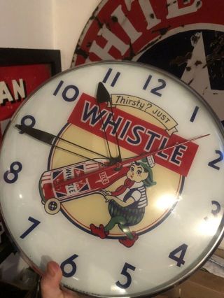 Vintage Pam Bubble Whistle Cola Advertising Clock.  Country Store.  Garage.  Sign