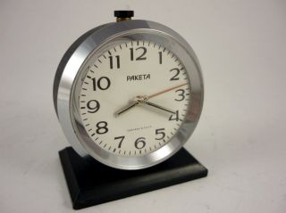 Vintage Raketa Miniature Alarm Clock RARE 1960 ' s 2