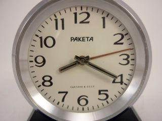Vintage Raketa Miniature Alarm Clock RARE 1960 ' s 4