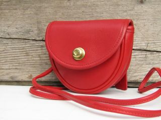 Vintage Coach Bag Small Mini Crossbody Belt Bag In Red Leather