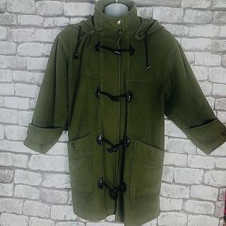 True Vintage Huberman Ireland Duffle Hood Coat Green Cashmere Wool Uk 18 Winter
