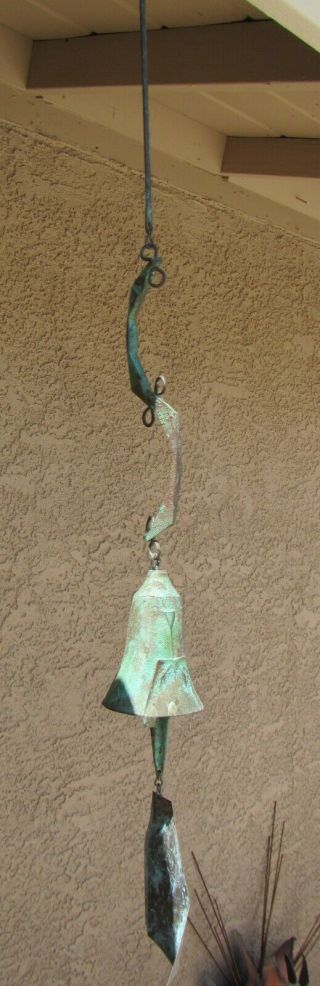 Vintage Paolo Soleri Cosanti Arcosanti Cast Metal Bronze Patina Bell Wind Chime