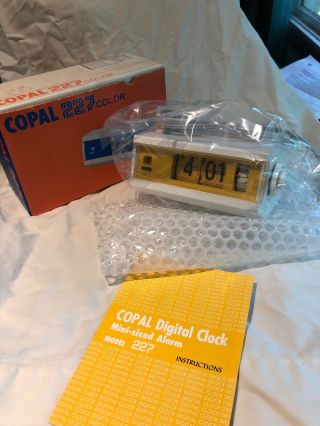 Vintage Copal Model 227 Color Flip Alarm Clock Yellow Japan