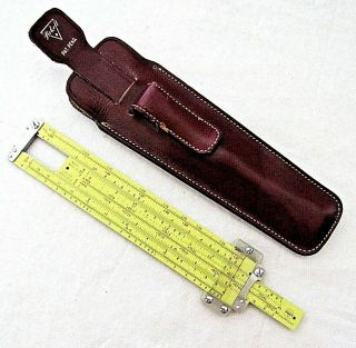 Vintage Pickett Slide Ruler Synchro Scale N600 - Es With Leather Case