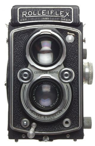 Rolleiflex Tlr Vintage Medium Format Camera Zeiss Jena Tessar 1:3.  5f=75mm Red T