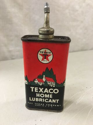 Vintage Texaco Lead Top Home Lubricant Oil Can Handy Oiler The Texas Company