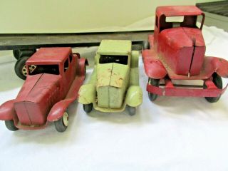 Vintage 1920 ' s Girard Marx Wyandotte toy Pressed Steel Auto Transport Attic Pick 10