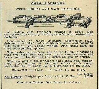 Vintage 1920 ' s Girard Marx Wyandotte toy Pressed Steel Auto Transport Attic Pick 12
