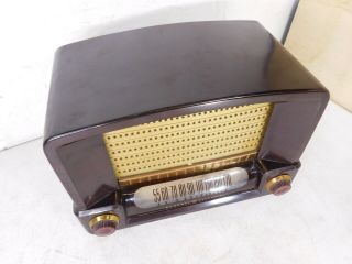 Vintage Retro 1940s General Electric Model 115 Bakelite Cabinet Top Tube Radio 2
