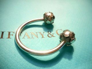 Vintage Tiffany & Co Sterling Silver Soccer Ball Key Ring