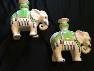 Vintage Fitz and Floyd Ceramic Elephants - RARE 2