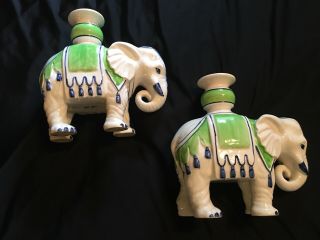 Vintage Fitz and Floyd Ceramic Elephants - RARE 3