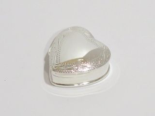 1 1/8 In - Sterling Silver Vintage Italian Heart - Shaped Pill Case