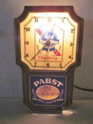 Vintage Beer Advertising Pabst Blue Ribbon Pbr Lamp Light Clock