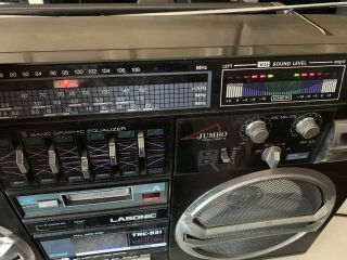 VINTAGE Lasonic trc - 931 BOOMBOX GHETTO BLASTER RADIO NEEDS TAPE BELTS TLC 8