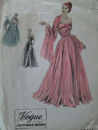 Vogue Couturier Design 391 Vintage 1947 Dress Suit Pattern 16 Bust 34 50s 1940s
