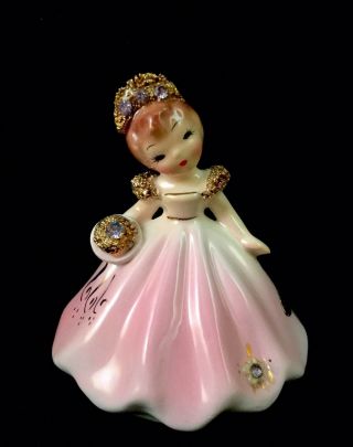 Vntg Josef Originals California Figurine Doll of the Month Girl JUNE Tilt Head 4