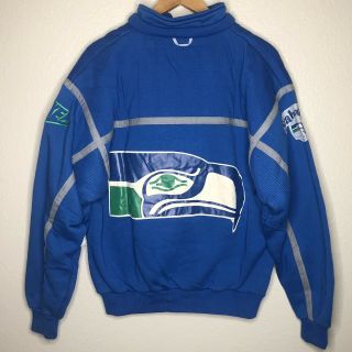 RARE Vintage Nike Seattle Seahawks 1/4 Zip Pullover Gray Tag TAGS sz M 8