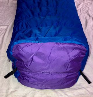 North Face Blue Kazoo Down Sleeping Bag,  Blue/purple,  Rh Zip,  Regular,  Vtg