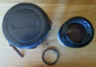 Vintage Nikon Nikkor - Q 135mm 1:2.  8 Non - Ai F Mount Camera Lens W/ Case & Filter