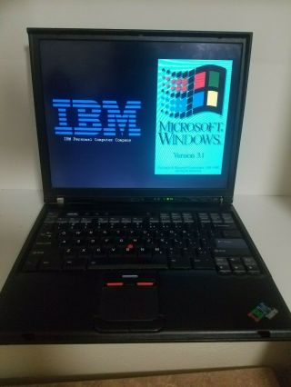 Ibm Thinkpad Dos Windows 3.  1 Turbo Basic Vintage Laptop Computer