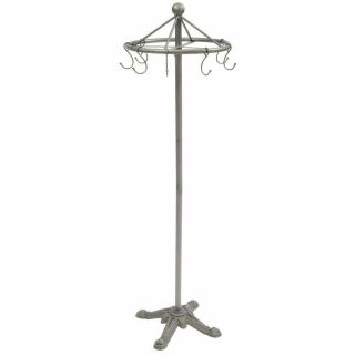 Antique Style Iron Spinning Clothes Coat Garment Rack Stand Vintage Cottage 2